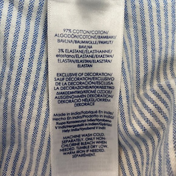 Chaps Men's Shorts Size 36 Blue & White Striped Cotton Blend - Picture 6 of 11